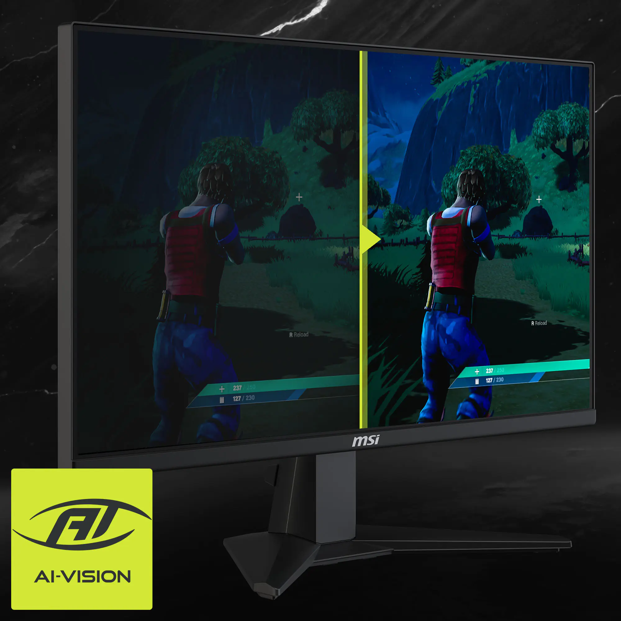 MSI MAG 255XF Monitor – 25-Inch FHD 300Hz Rapid IPS Gaming Display with Adaptive Sync and AI Vision in Metallic Black
