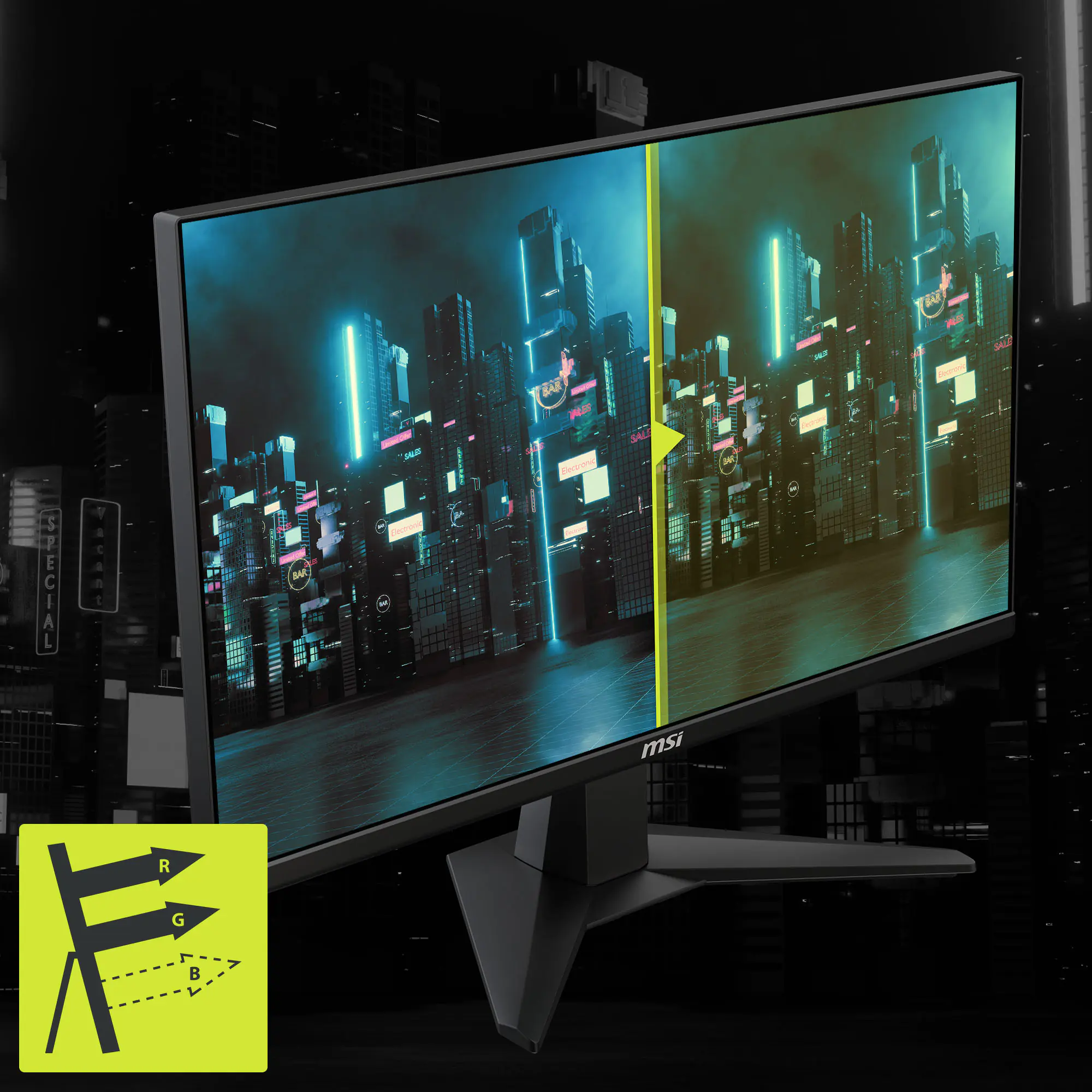 MSI MAG 255XF Monitor – 25-Inch FHD 300Hz Rapid IPS Gaming Display with Adaptive Sync and AI Vision in Metallic Black