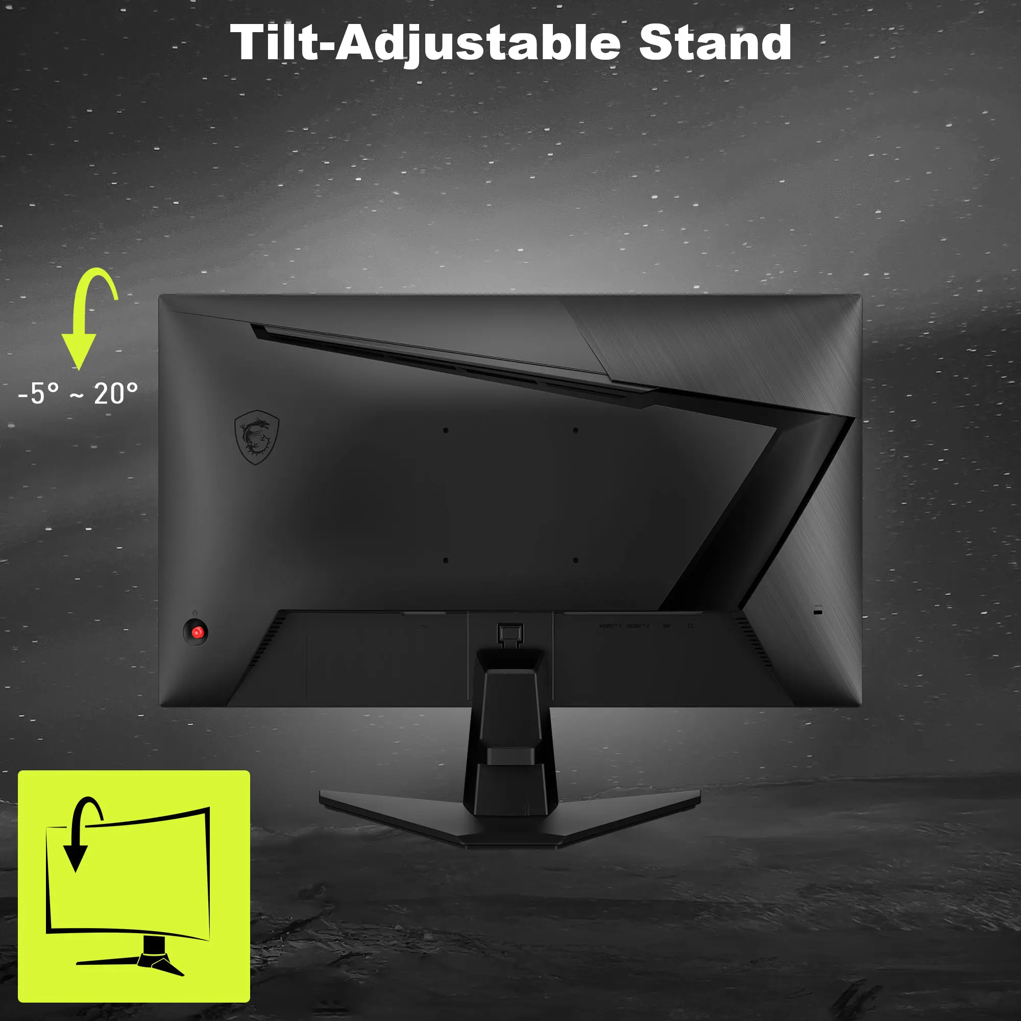 MSI MAG 255F E20 Monitor – 24.5-Inch FHD Rapid IPS Gaming Display with 200Hz Refresh Rate, 0.5ms Response Time, HDR, Adaptive Sync, and Tilt Stand
