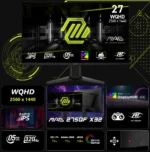 MSI MAG 275QF X32 Monitor – 27-Inch WQHD Rapid IPS Gaming Display with 320Hz Refresh Rate, 0.5ms Response, HDR400, Adaptive Sync, and HDMI 2.1