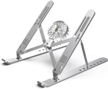 Adjustable Laptop Stand with USB Detachable Cooling Fan – Foldable Heat-Dissipating Riser for 10″–17″ Laptops | PCMac Lebanon