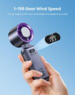 Handheld Portable Fan with Ice Cooler – 199-Speed Rechargeable Mini Fan with 20000 RPM and 5500mAh Battery | PCMac Lebanon