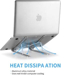 Ultra Compact Laptop Riser Stand – 6-Level Adjustable Foldable Aluminum Laptop Holder for 10 to 17 Inch Devices | PCMac Lebanon