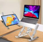 Adjustable Laptop Stand with USB Detachable Cooling Fan – Foldable Heat-Dissipating Riser for 10″–17″ Laptops | PCMac Lebanon