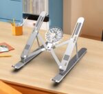 Adjustable Laptop Stand with USB Detachable Cooling Fan – Foldable Heat-Dissipating Riser for 10″–17″ Laptops | PCMac Lebanon