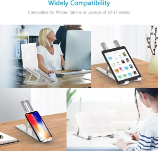 Ultra Compact Laptop Riser Stand – 6-Level Adjustable Foldable Aluminum Laptop Holder for 10 to 17 Inch Devices | PCMac Lebanon