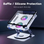T671-B Laptop Stand – Adjustable Aluminum Laptop Stand with RGB Cooling Fan for 7 to 17 Inch Devices | PCMac Lebanon