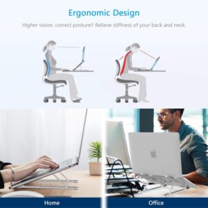 Ultra Compact Laptop Riser Stand – 6-Level Adjustable Foldable Aluminum Laptop Holder for 10 to 17 Inch Devices | PCMac Lebanon