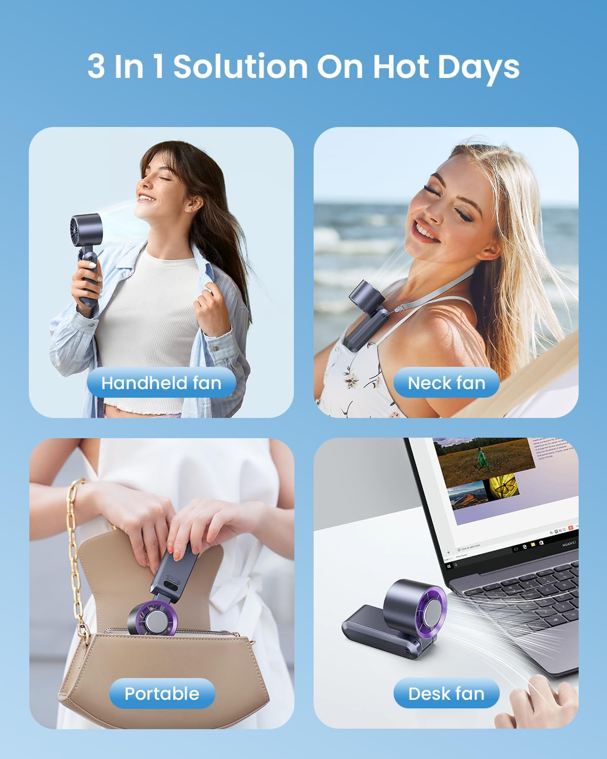 Handheld Portable Fan with Ice Cooler – 199-Speed Rechargeable Mini Fan with 20000 RPM and 5500mAh Battery | PCMac Lebanon
