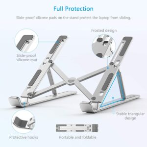 Ultra Compact Laptop Riser Stand – 6-Level Adjustable Foldable Aluminum Laptop Holder for 10 to 17 Inch Devices | PCMac Lebanon