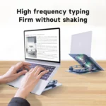T671-B Laptop Stand – Adjustable Aluminum Laptop Stand with RGB Cooling Fan for 7 to 17 Inch Devices | PCMac Lebanon