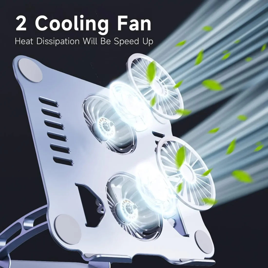 T671-B Laptop Stand – Adjustable Aluminum Laptop Stand with RGB Cooling Fan for 7 to 17 Inch Devices | PCMac Lebanon