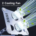 T671-B Laptop Stand – Adjustable Aluminum Laptop Stand with RGB Cooling Fan for 7 to 17 Inch Devices | PCMac Lebanon