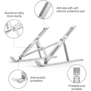 Ultra Compact Laptop Riser Stand – 6-Level Adjustable Foldable Aluminum Laptop Holder for 10 to 17 Inch Devices | PCMac Lebanon