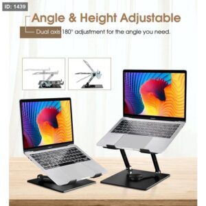 YL-906 Adjustable Metal Laptop Stand – Rotating Aluminum Laptop Riser for 11 to 17 Inch Devices | PCMac Lebanon
