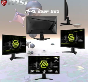 MSI MAG 255F E20 Monitor – 24.5-Inch FHD Rapid IPS Gaming Display with 200Hz Refresh Rate, 0.5ms Response Time, HDR, Adaptive Sync, and Tilt Stand