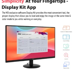 MSI PRO MP272L Monitor – 27-Inch Full HD IPS Business Display with 100Hz Refresh Rate, Eye Care Technology, HDR, and Frameless Design