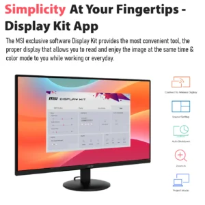 MSI PRO MP272L Monitor – 27-Inch Full HD IPS Business Display with 100Hz Refresh Rate, Eye Care Technology, HDR, and Frameless Design