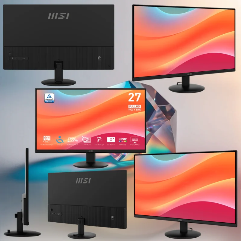 MSI PRO MP272L Monitor – 27-Inch Full HD IPS Business Display with 100Hz Refresh Rate, Eye Care Technology, HDR, and Frameless Design
