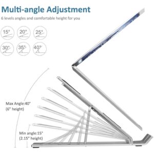 Ultra Compact Laptop Riser Stand – 6-Level Adjustable Foldable Aluminum Laptop Holder for 10 to 17 Inch Devices | PCMac Lebanon