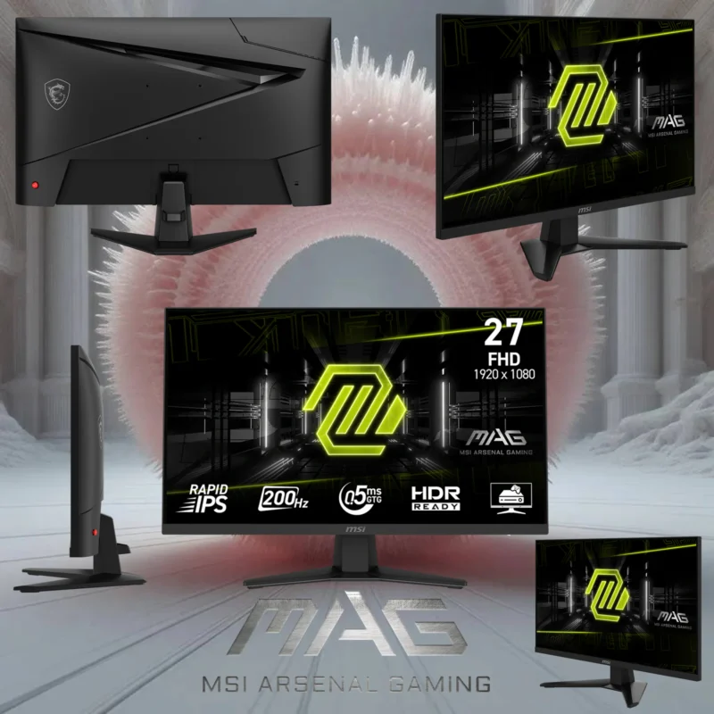 MSI MAG 274F Monitor – 27-Inch FHD Rapid IPS Gaming Display with 200Hz Refresh Rate, 0.5ms Response Time, HDR, Adaptive Sync, and VRR Support