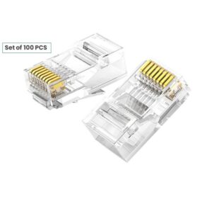 AMP RJ45 CAT6E ML-433468 Crystal Head – 100pcs Modular 8P8C Connectors with Gold-Plated Contacts for Cat6 UTP Cables | PCMac Lebanon