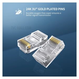 AMP RJ45 CAT6E ML-433468 Crystal Head – 100pcs Modular 8P8C Connectors with Gold-Plated Contacts for Cat6 UTP Cables | PCMac Lebanon