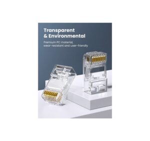 AMP RJ45 CAT6E ML-433468 Crystal Head – 100pcs 8P8C Modular Plugs with Gold-Plated Contacts for Cat6 UTP Cables | PCMac Lebanon