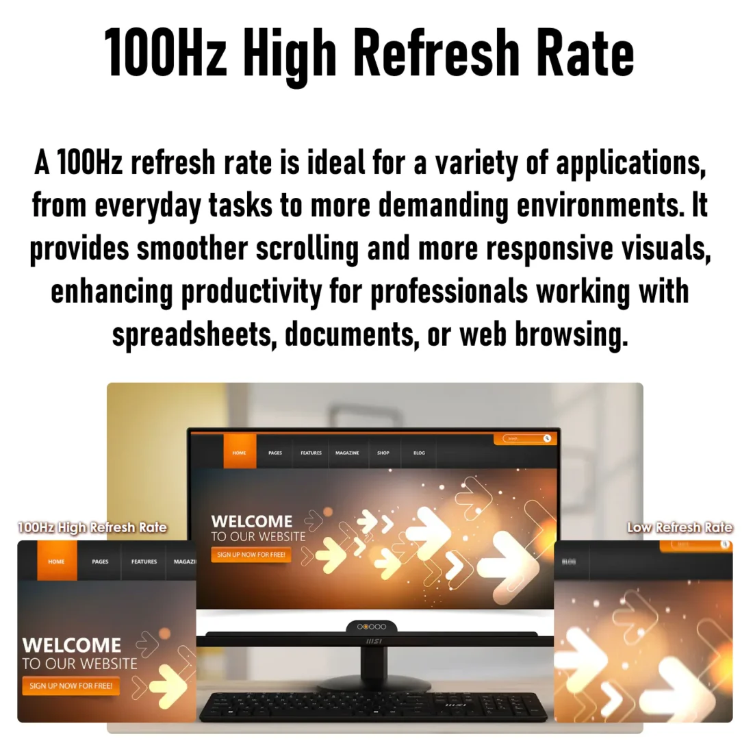 MSI PRO MP272L Monitor – 27-Inch Full HD IPS Business Display with 100Hz Refresh Rate, Eye Care Technology, HDR, and Frameless Design