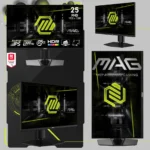 MSI MAG 255PXF Monitor – 24.5-Inch Rapid IPS Gaming Display with 300Hz Refresh Rate, 0.5ms Response, HDR, AI Vision, Built-In Speakers, and Adjustable Stand